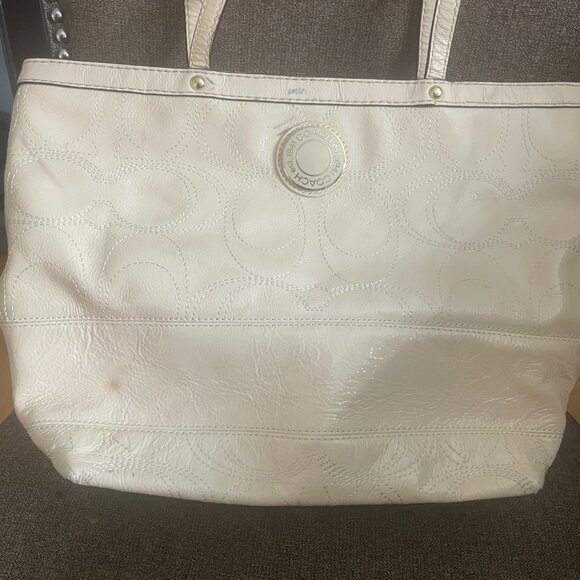 Coach Patent Leather Double Handle Bag - Picture 2 of 8